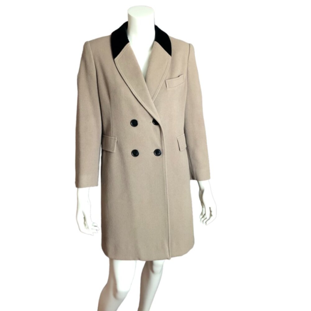Vintage Mackintosh Montello Tan Wool Coat w/ Velvet Collar | Chesterfield Style